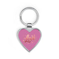 Llavero de corazón rosa Love
