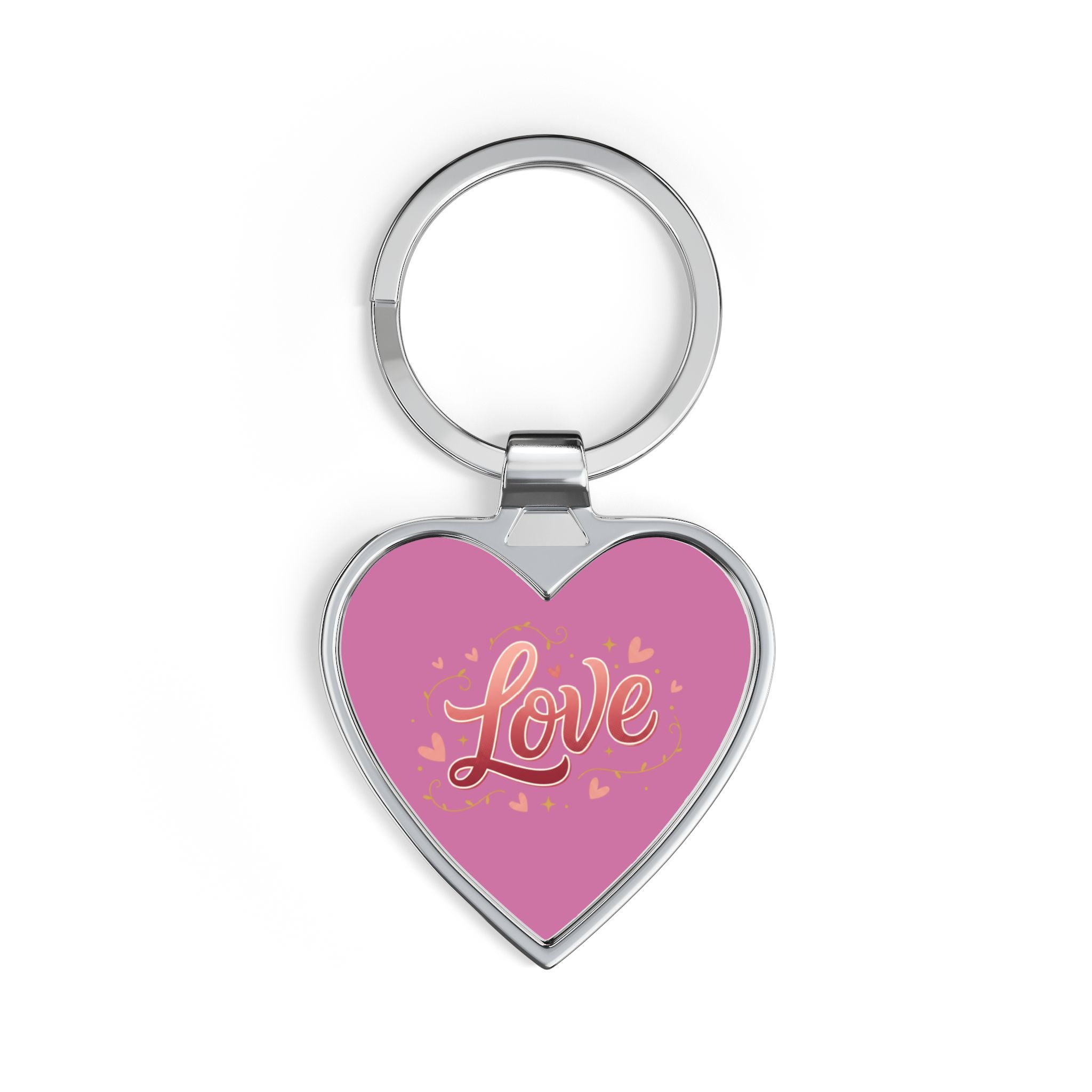 Llavero de corazón rosa Love